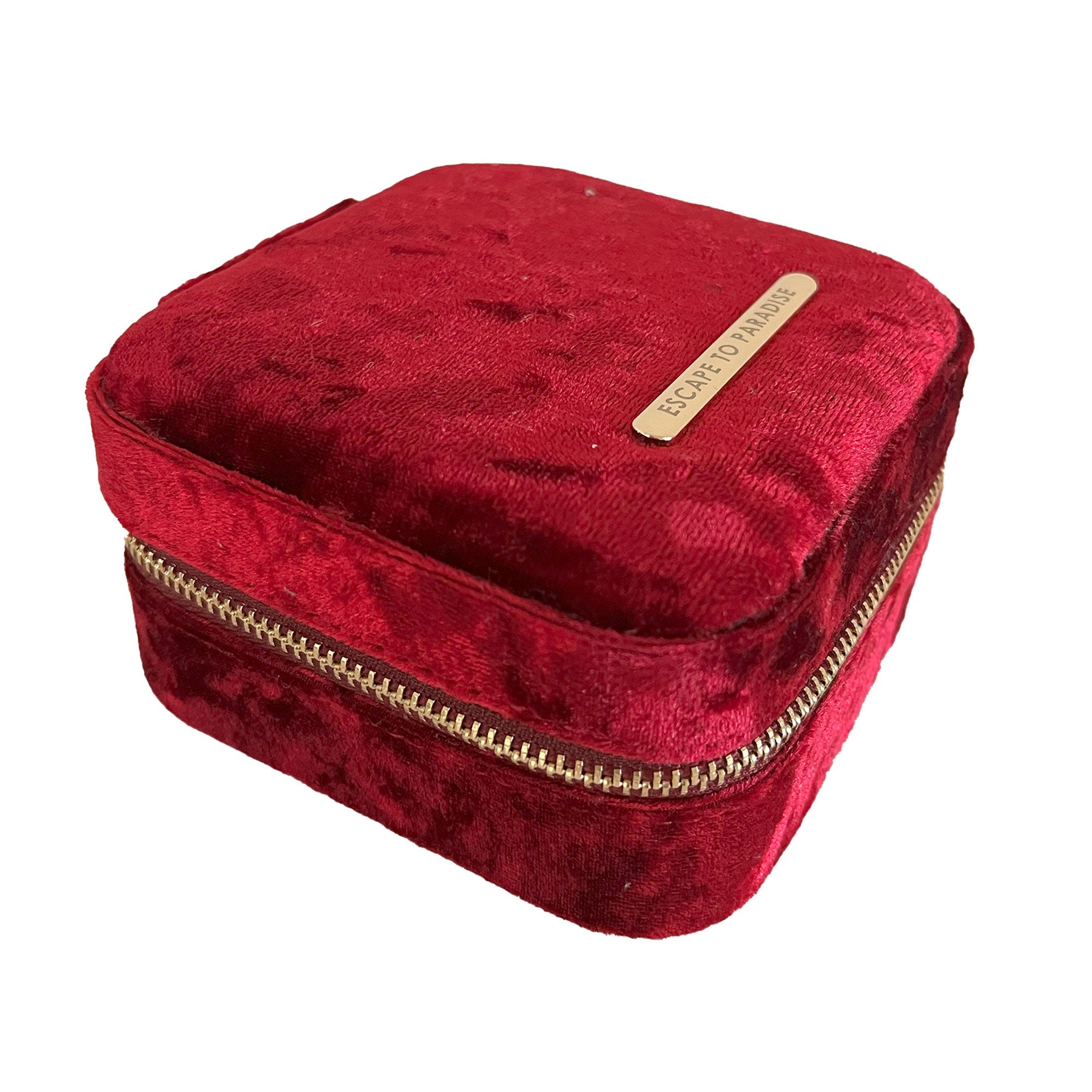 Small Velvet Jewellery Box-Red