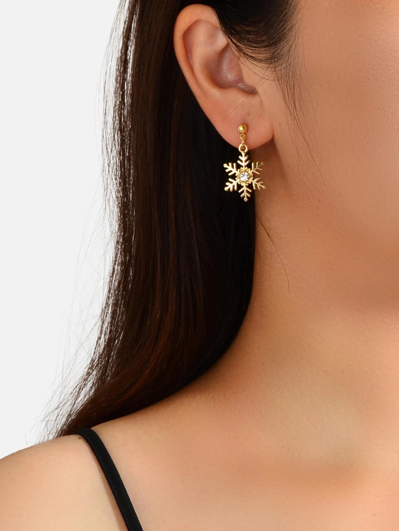 Gold Snowflake Earring