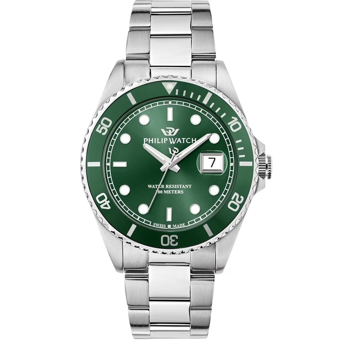 Men's Green & Silver elegant  Watch