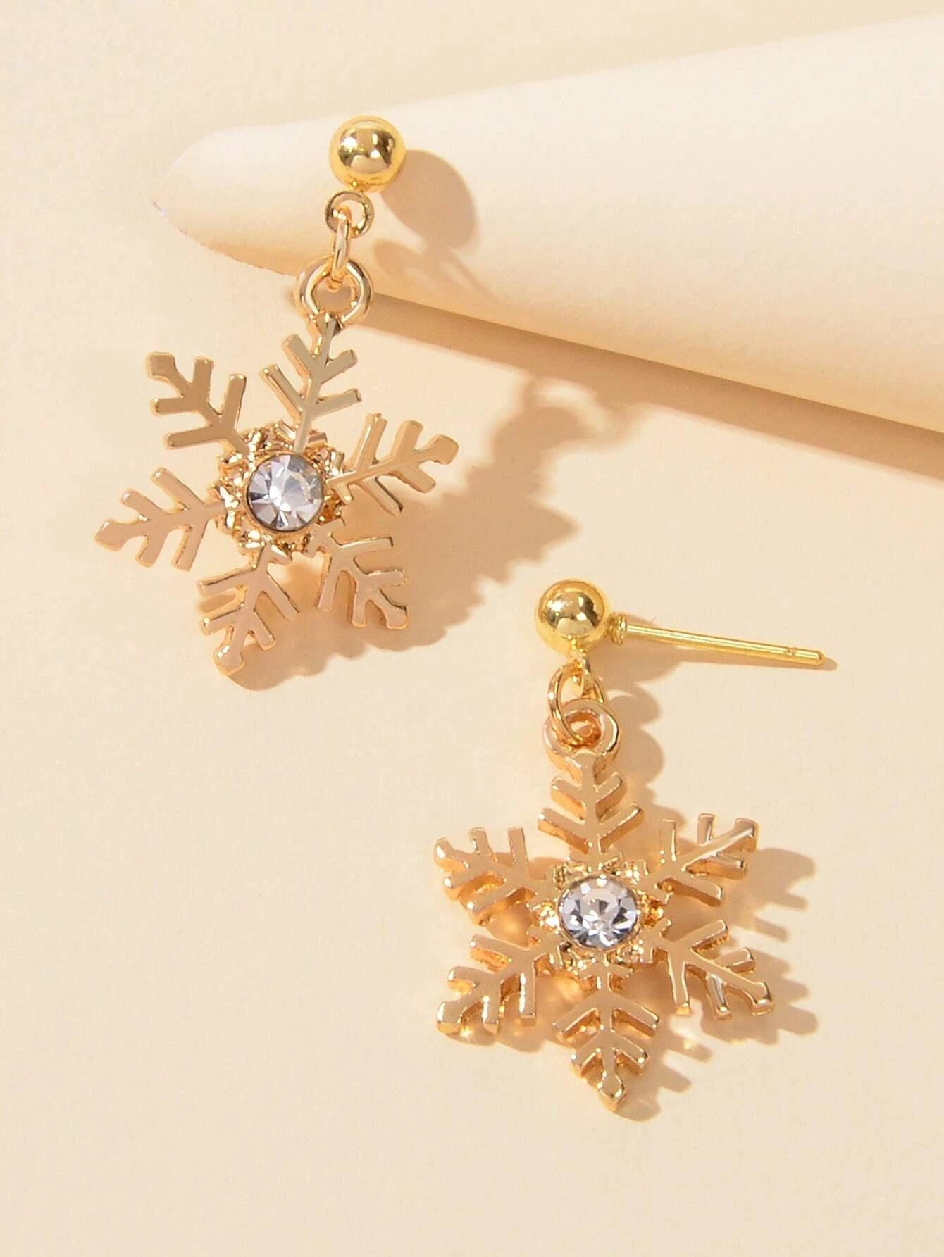Gold Snowflake Earring