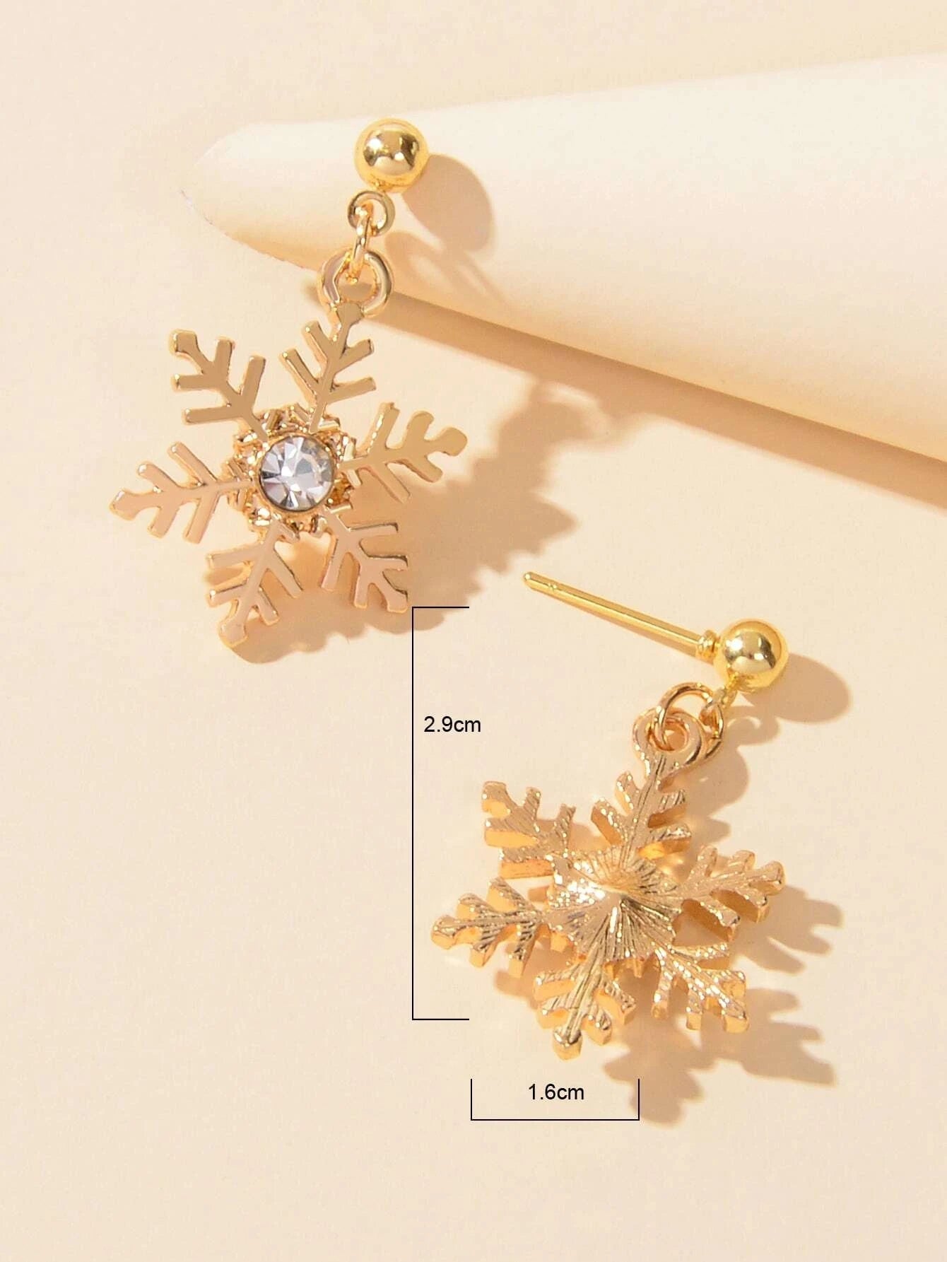 Gold Snowflake Earring