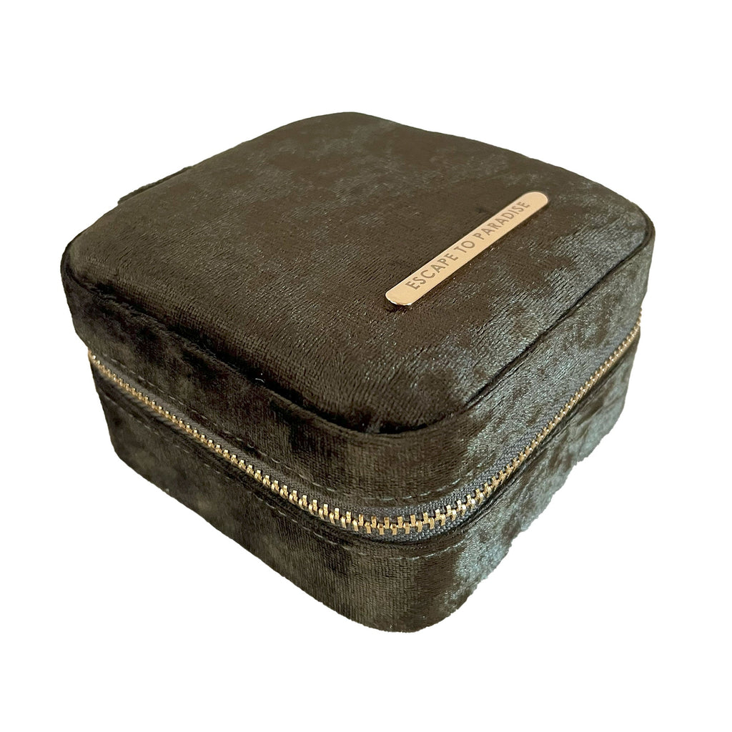 Small Velvet Jewellery Box-Green