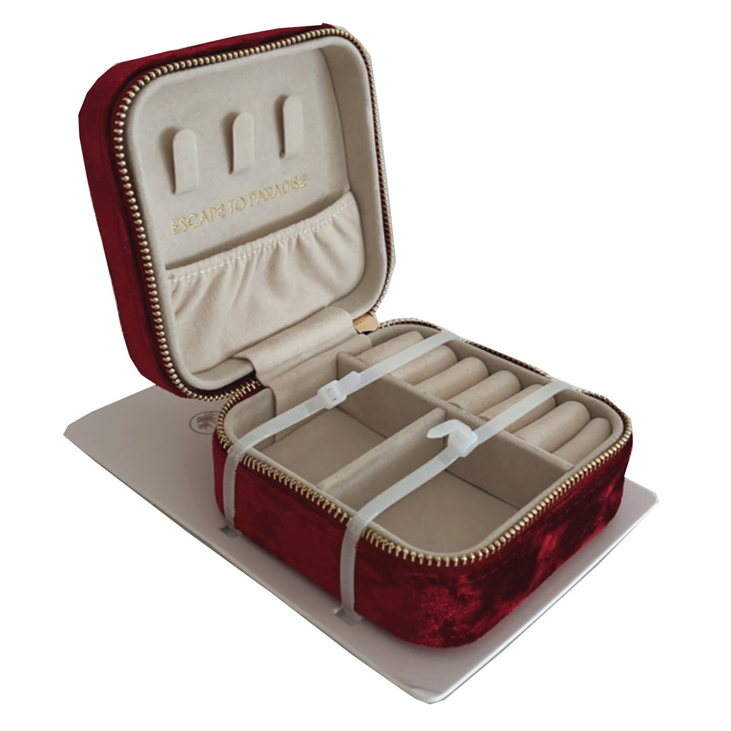 Small Velvet Jewellery Box-Red