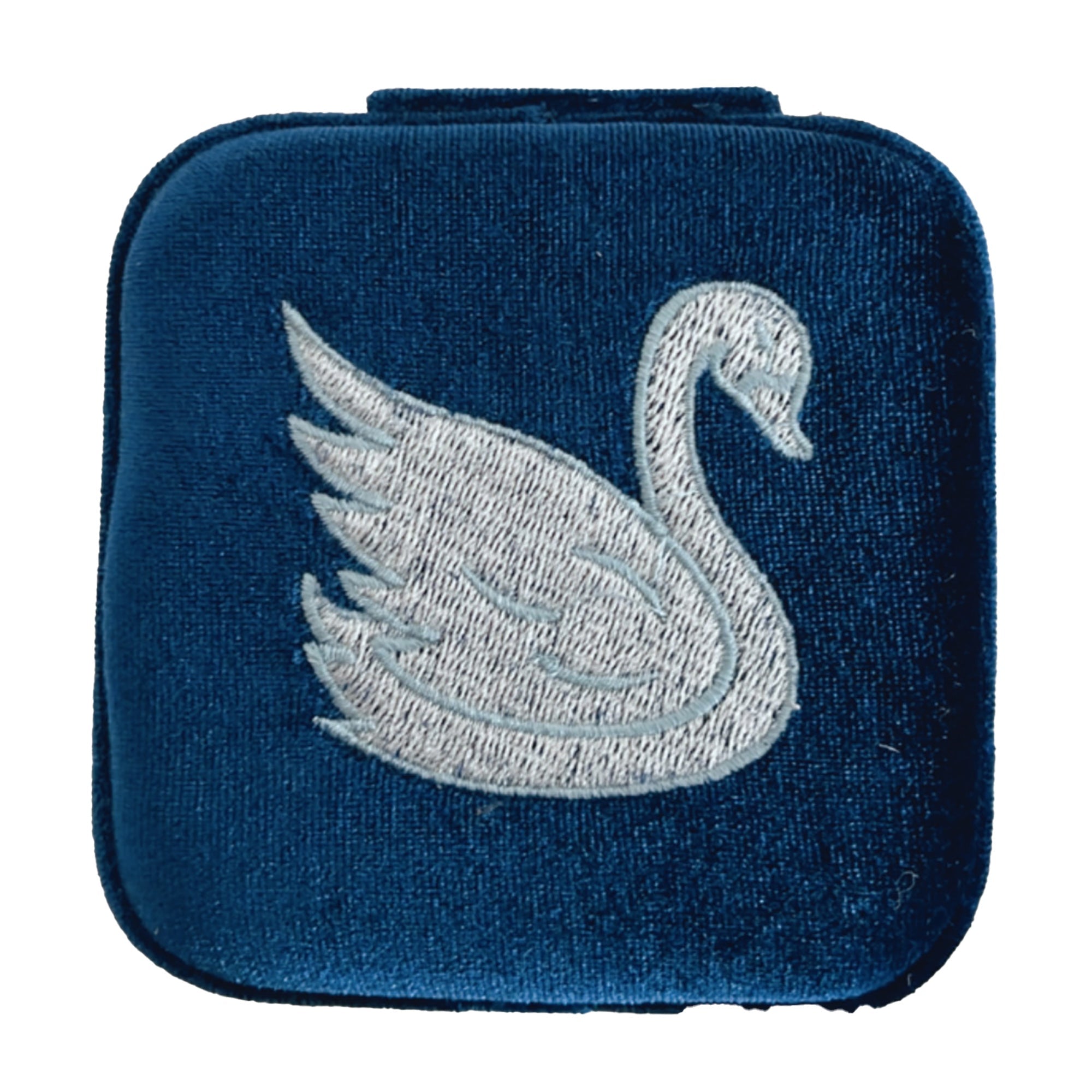 Small Velvet Jewellery Box-Swan