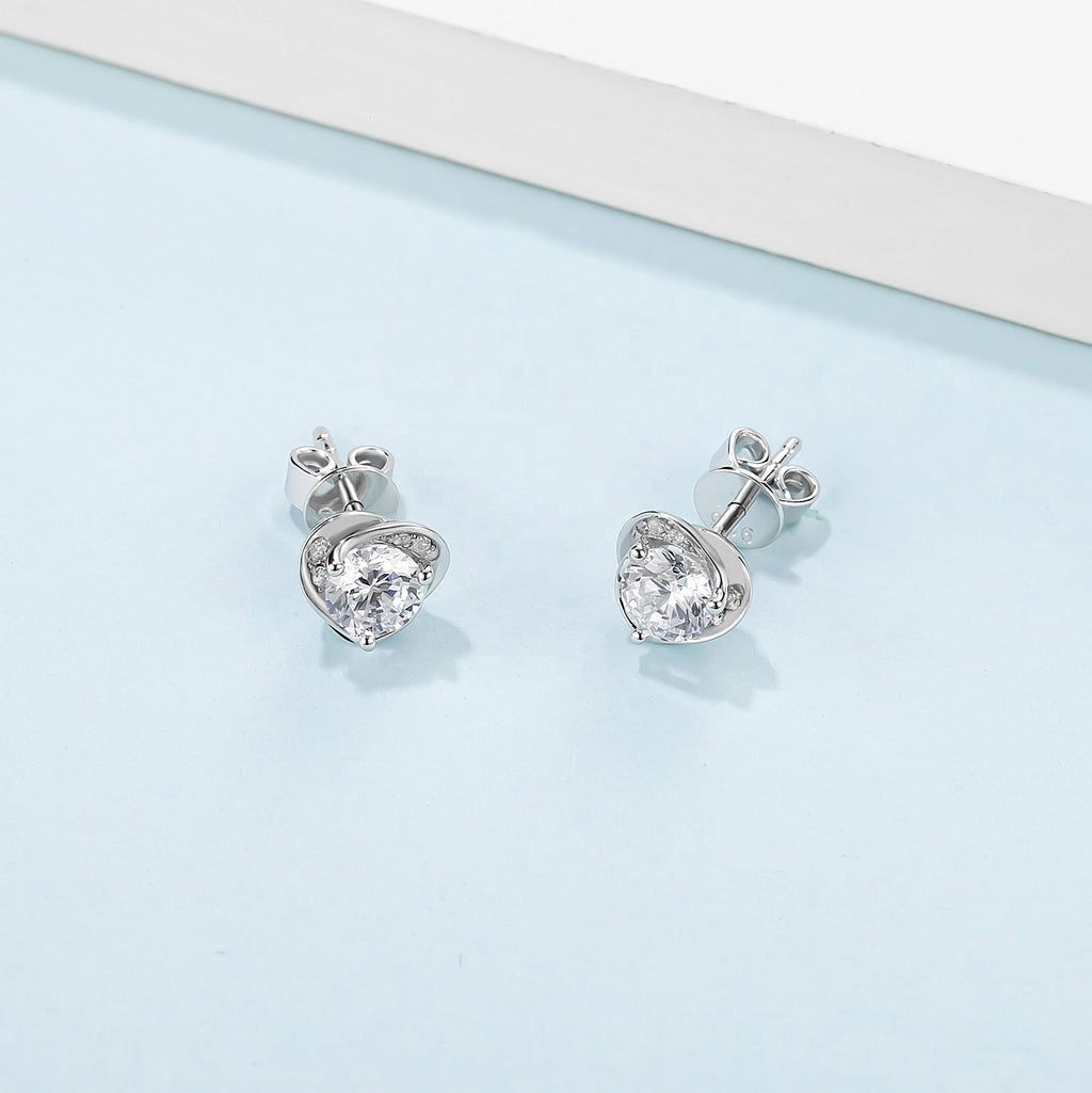 Heart Moissanite Diamond Earrings