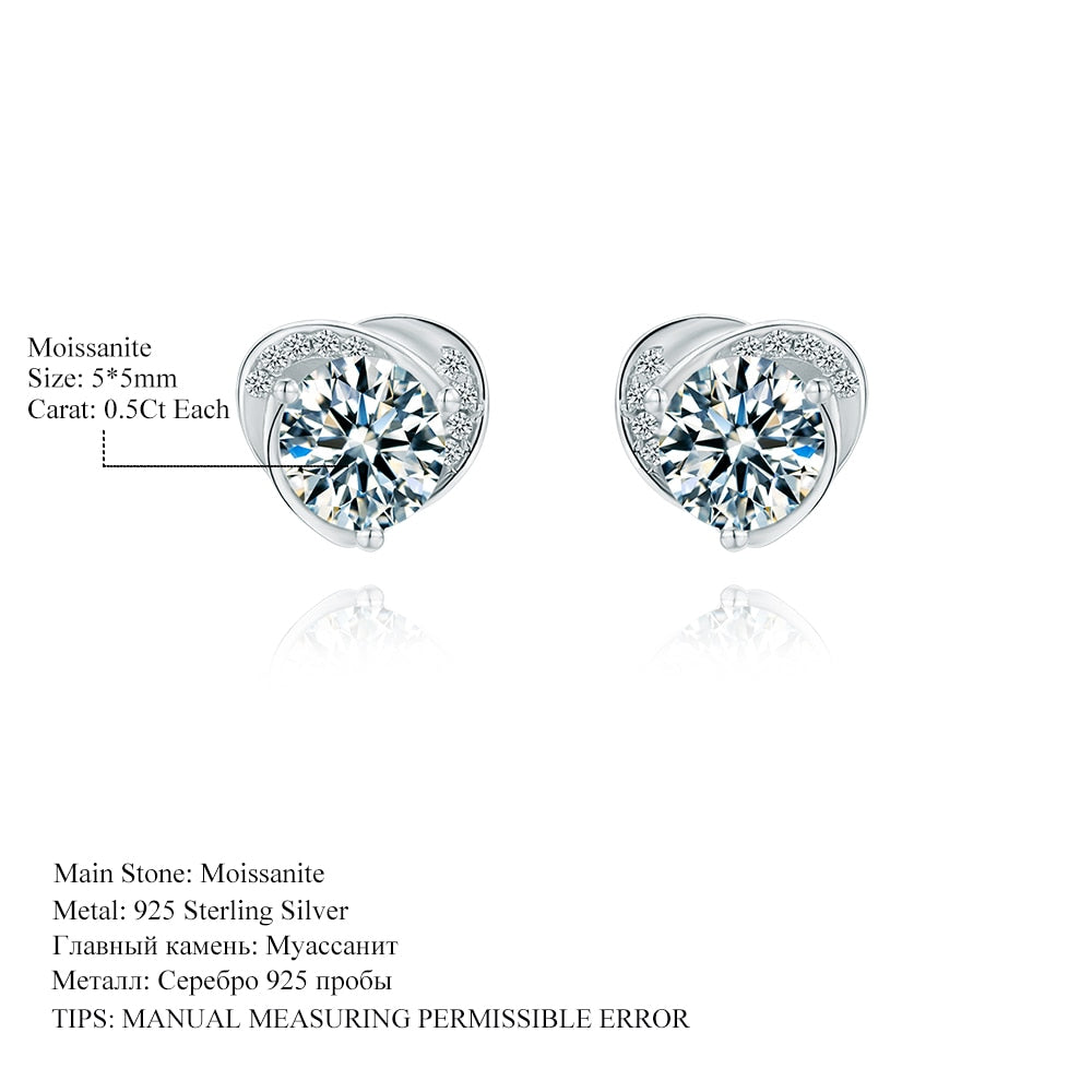 Heart Moissanite Diamond Earrings