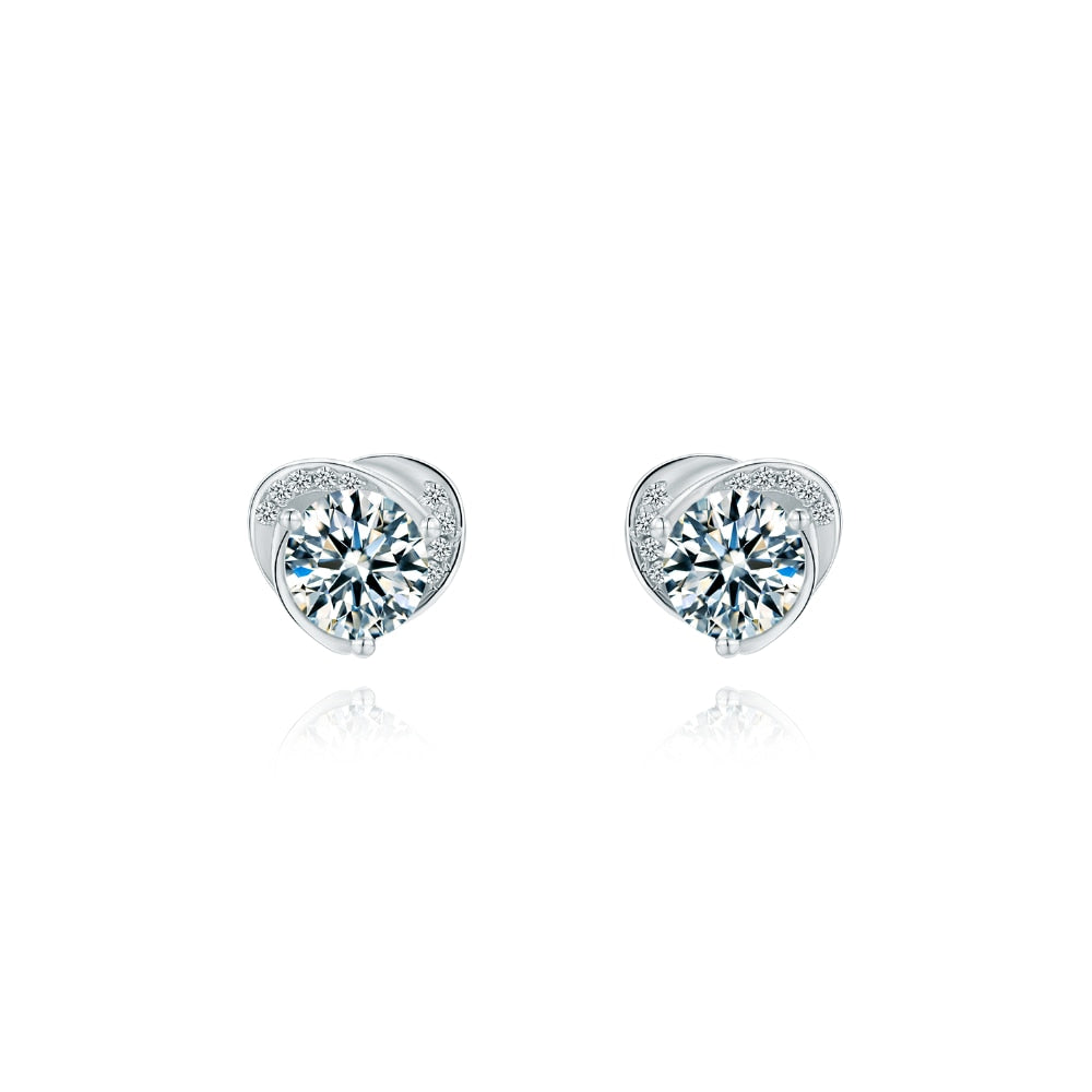 Heart Moissanite Diamond Earrings