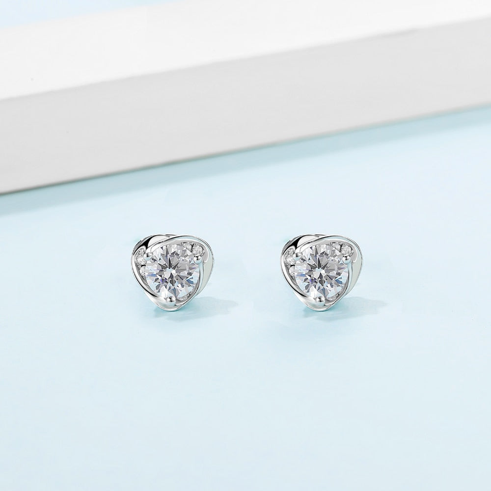 Heart Moissanite Diamond Earrings